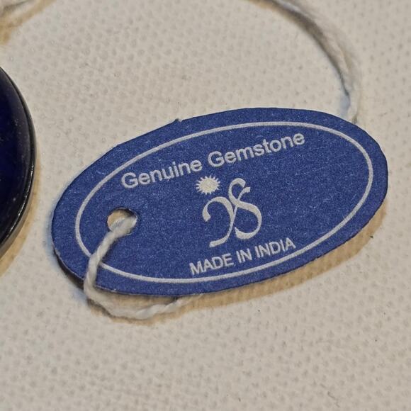 Sterling Silver 925 Oxidized Lapis and Blue Topaz‎ Pendant New! - Picture 9 of 9